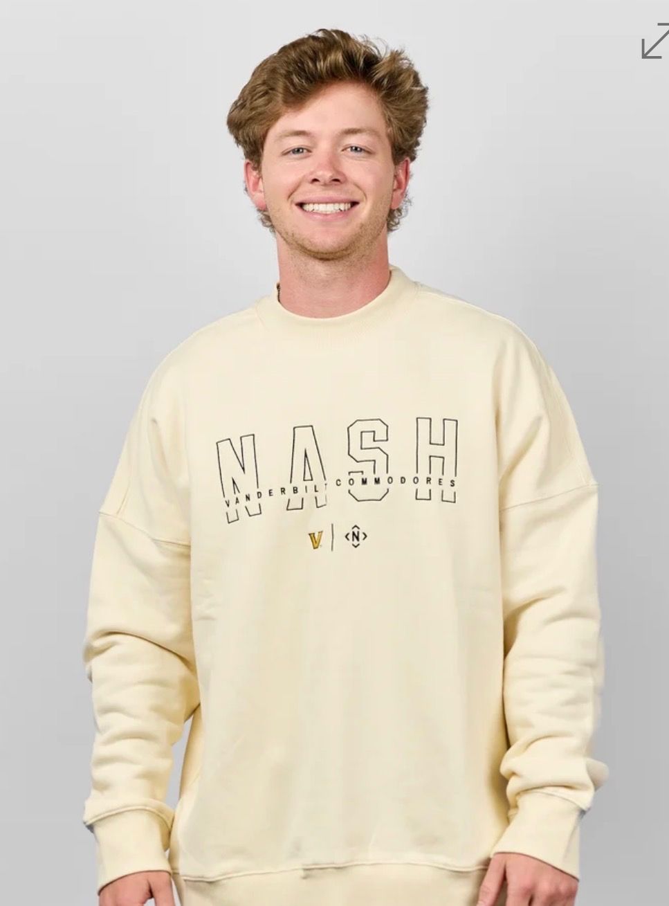 Nash Vandy Crewneck, Color: Bone, Size: S