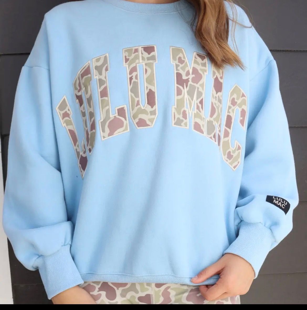 LuluMac Light Blue Camo Crew 