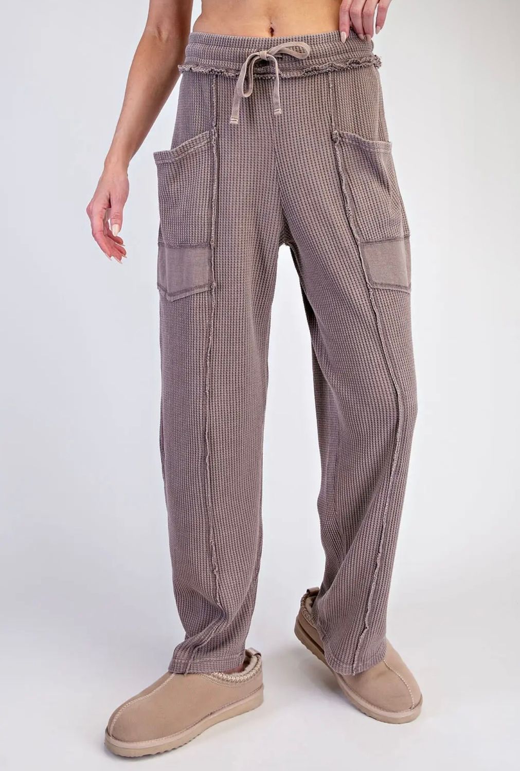 Rae Mode Waffle Barrel Pant , Color: Coffee, Size: S