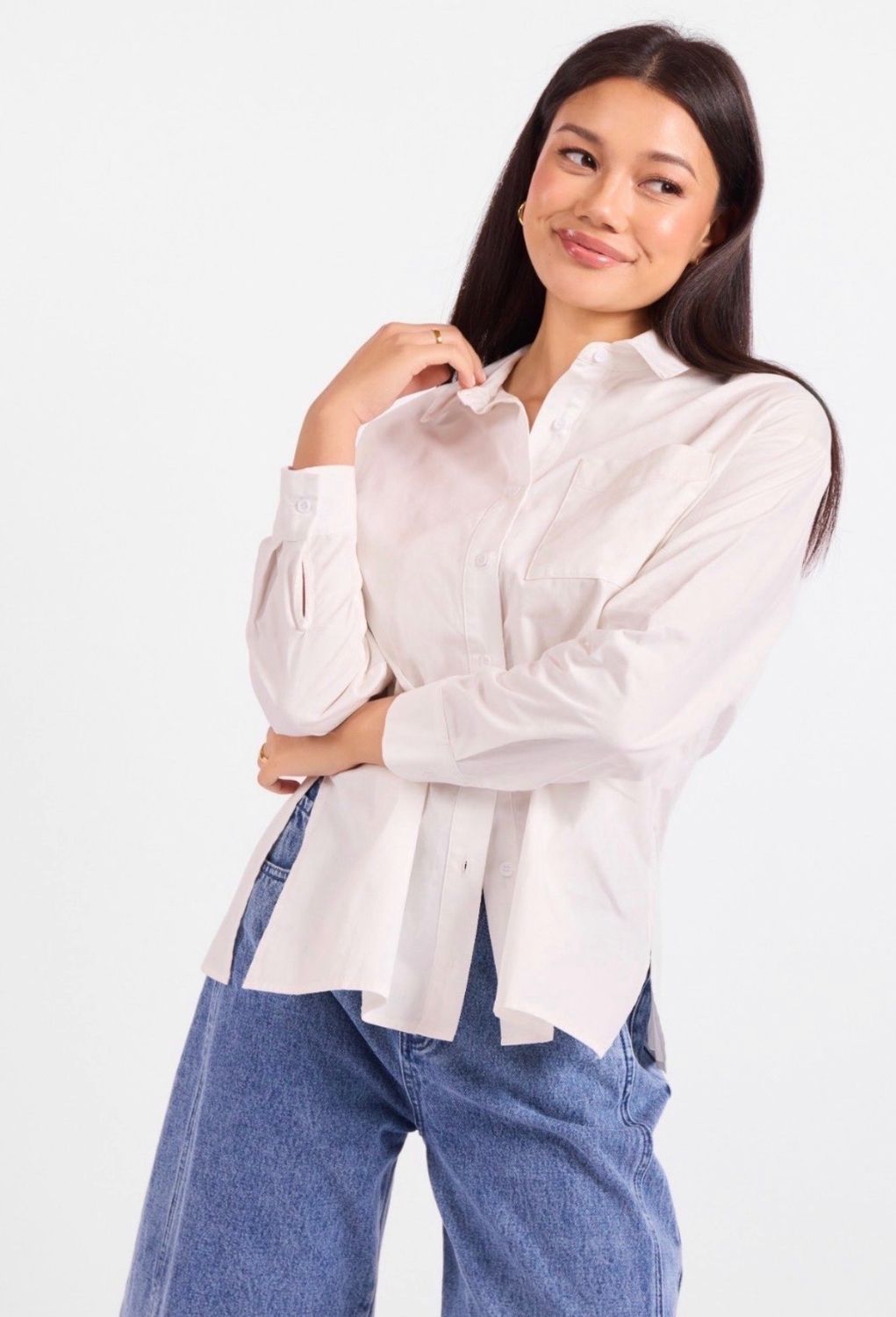 Sadie &amp; Sage Scholar Button Up Shirt, Size: XS