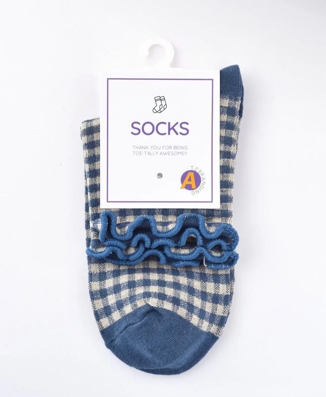Funkyrel Colorful Check Pattern Lace Socks