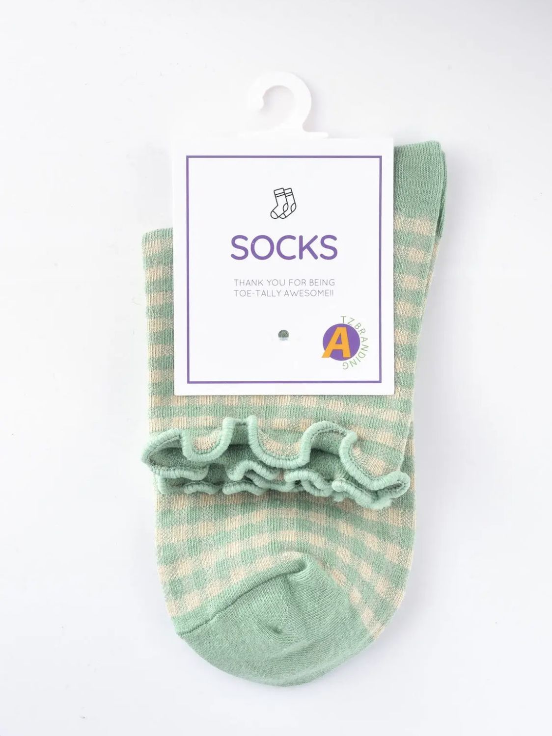 Funkyrel Colorful Check Pattern Lace Socks, Color: Green