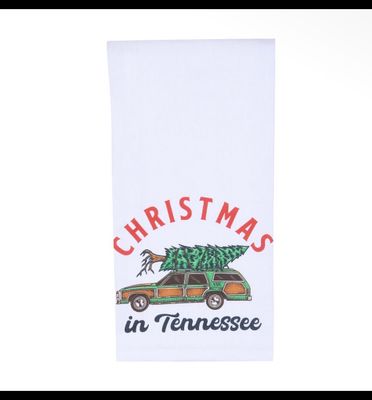 Barrel Down South Christmas in Tennessee Tea Towel