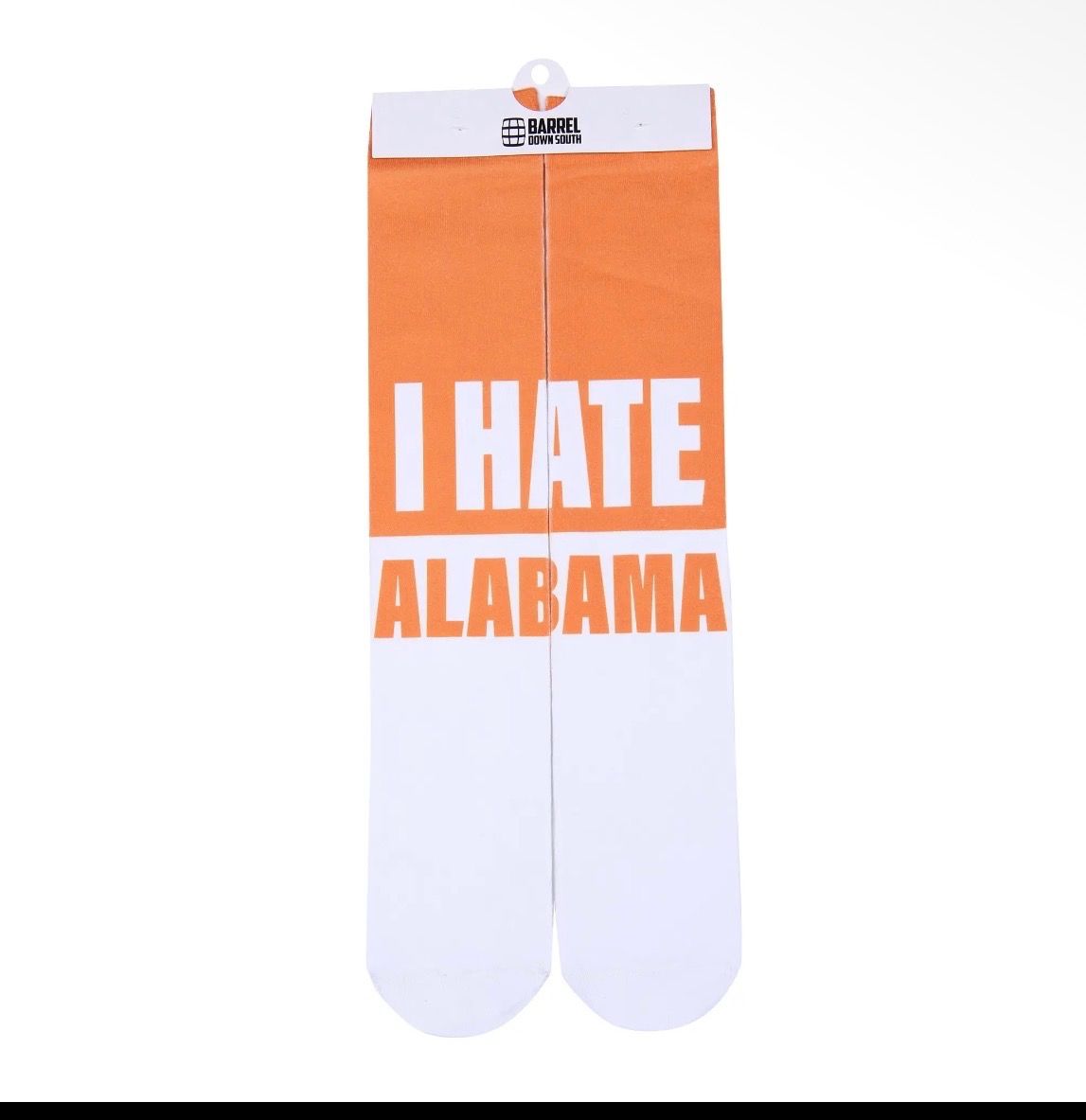 Barrel Down South I Hate Alabama Orange Printed Socks