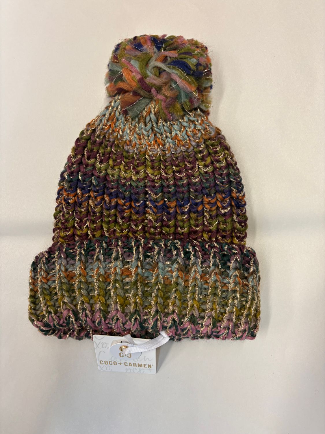 Coco + Carmen Sparkle Season Hat, Color: Olive Multi