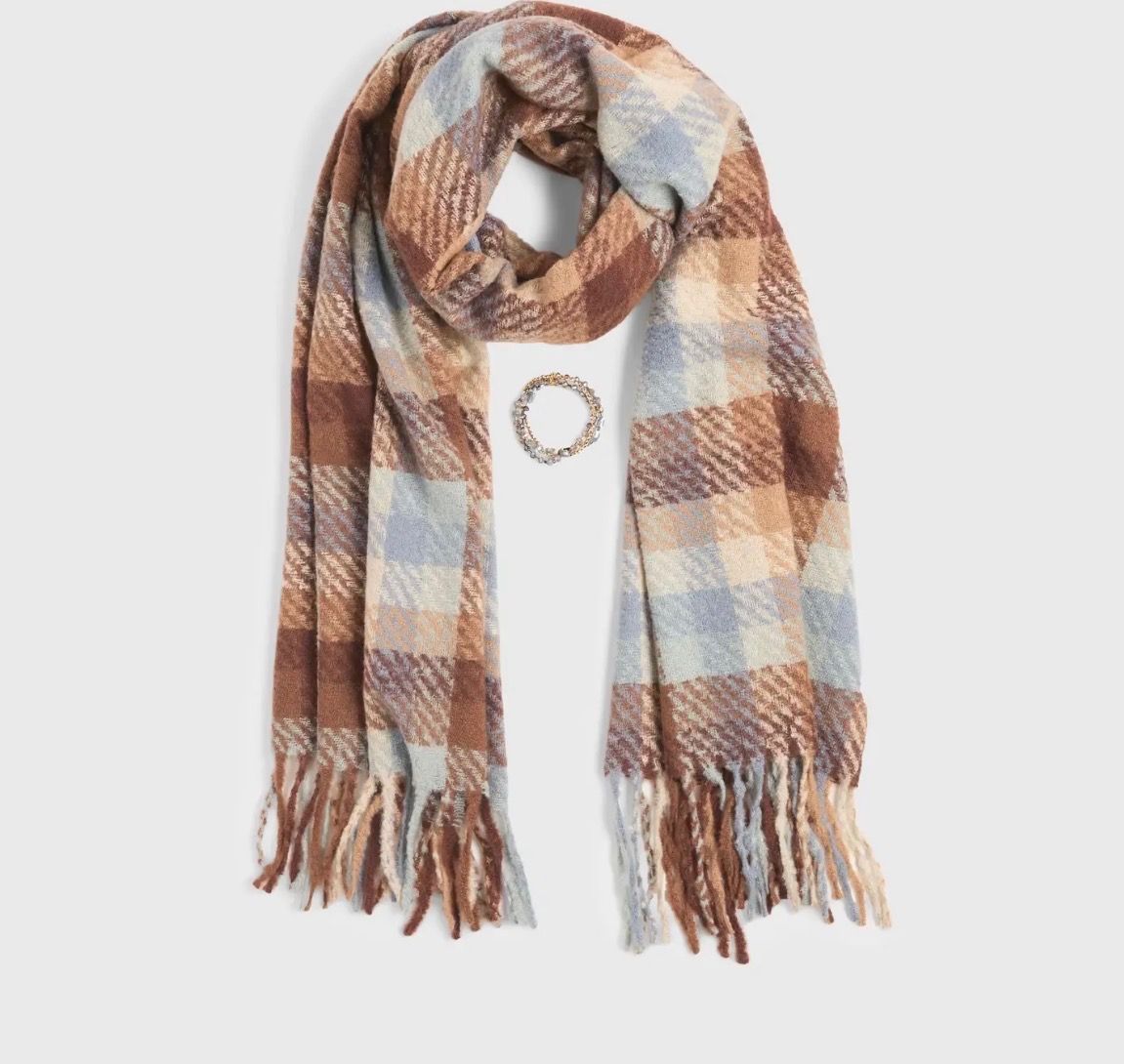 Coco + Carmen Scarf and Bracelet Sets, Color: Brown/Blue