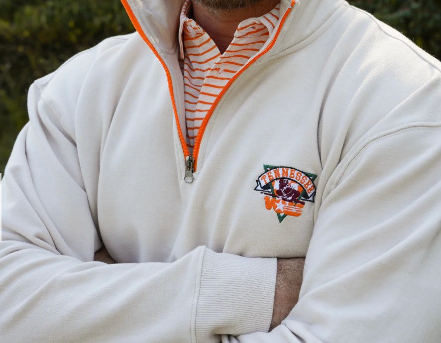 Throwback Rifleman 1/4 Zip Pullover Cream, Size: S