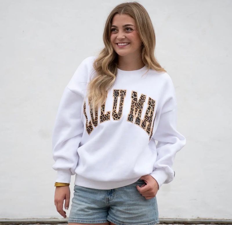 Lulu Mac Leopard White Sweatshirt