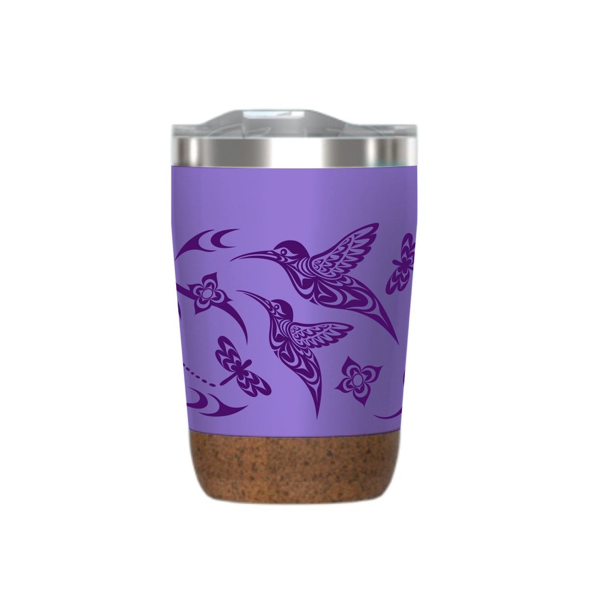 Cork Base Travel Mug, Design: Hummingbird, Size: 12oz