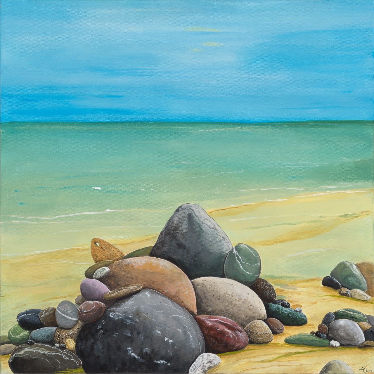 Original Art by Ann Patterson, Title: Beach Discoveries