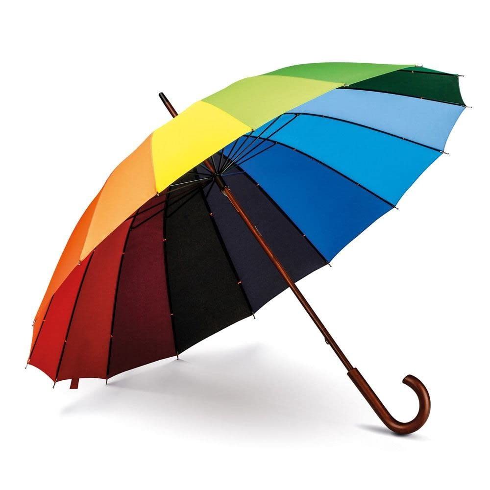 Legami Rainbow Golf Umbrella with wooden handle