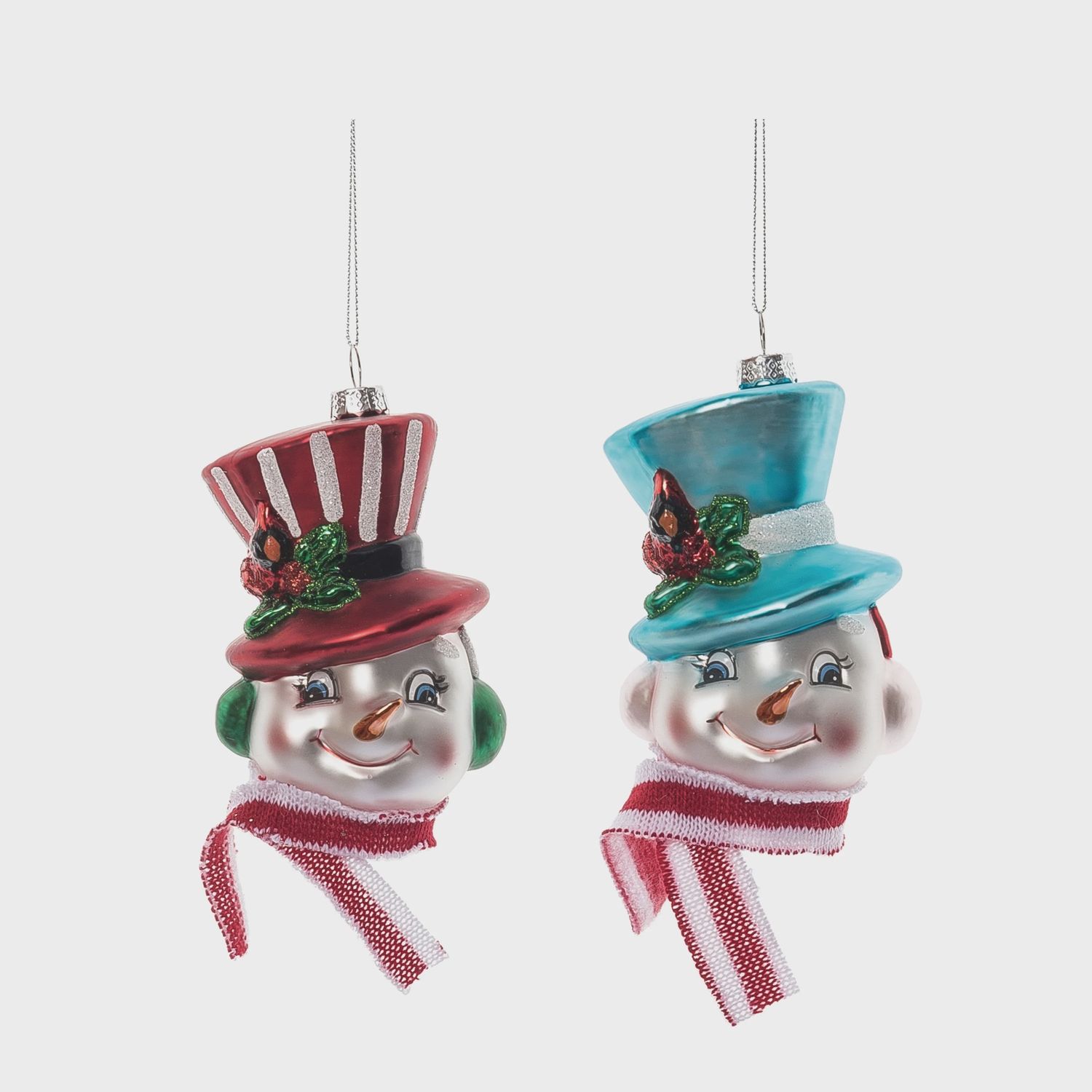 Vintage Snowman Head glass Ornament