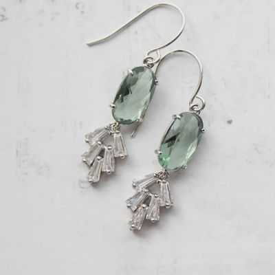 Art Deco Earrings | Sea Green