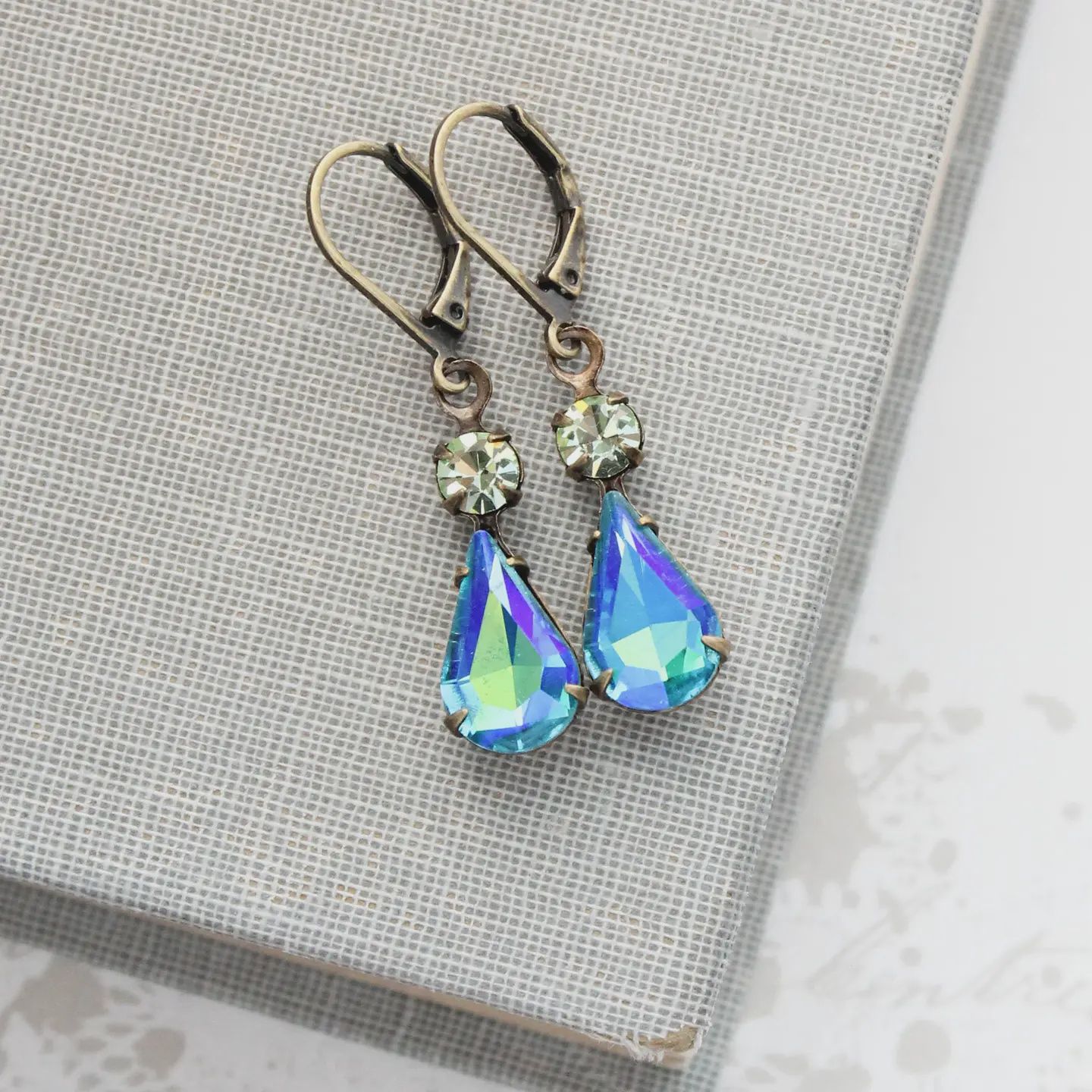 Vintage Glass Teardrop Earrings