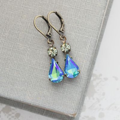 Vintage Glass Teardrop Earrings