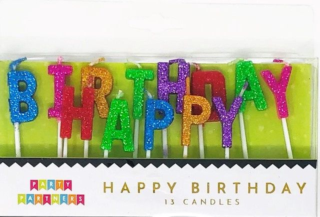 Birthday Candle Sets, Style: Happy Birthday Dayglo Set