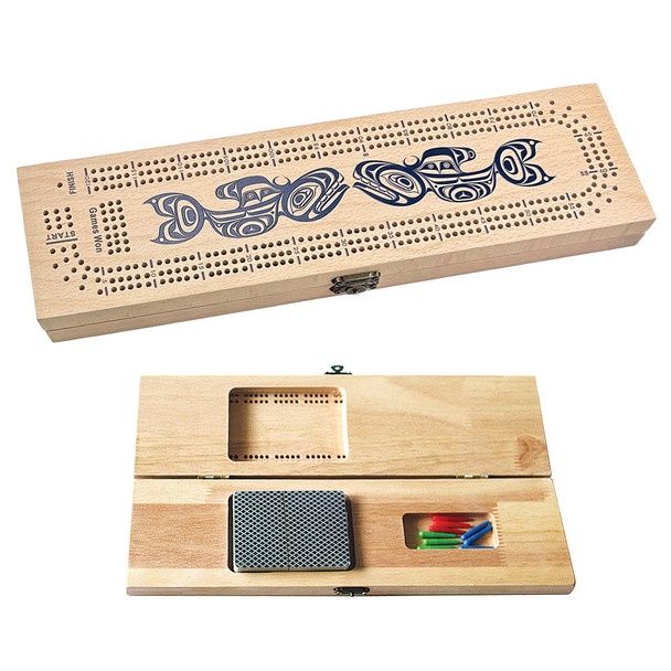 Native Northwest® Cribbage Board, Design: Killer Whale
