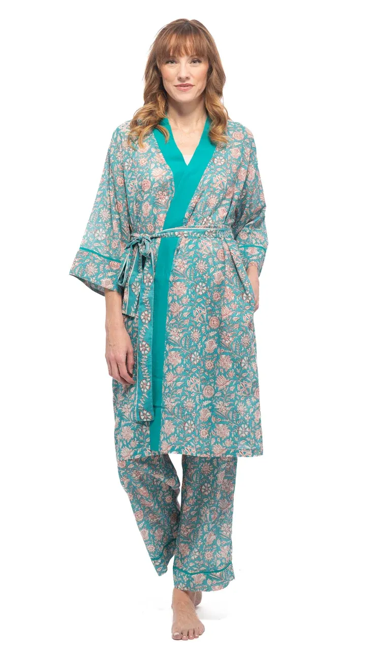 Alchemy® Organic Cotton Bathrobe, Colour: Aqua