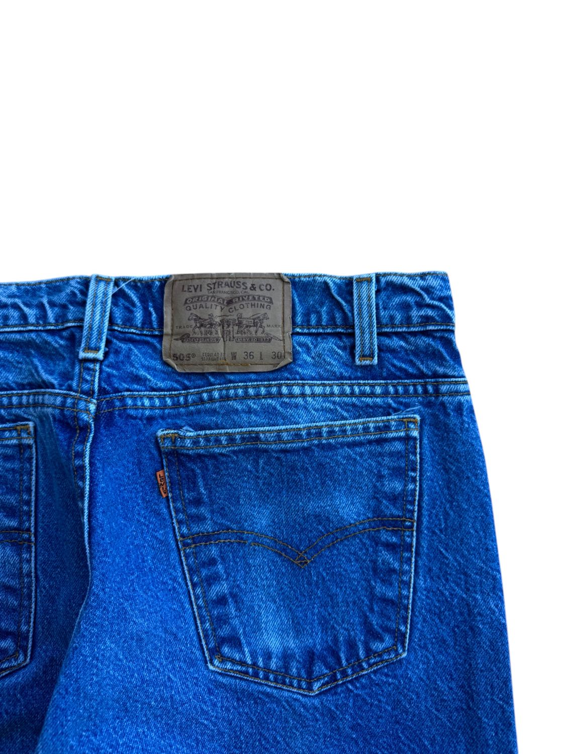 90s Levi 505 Orange Tab Jeans sz. 36 x 30