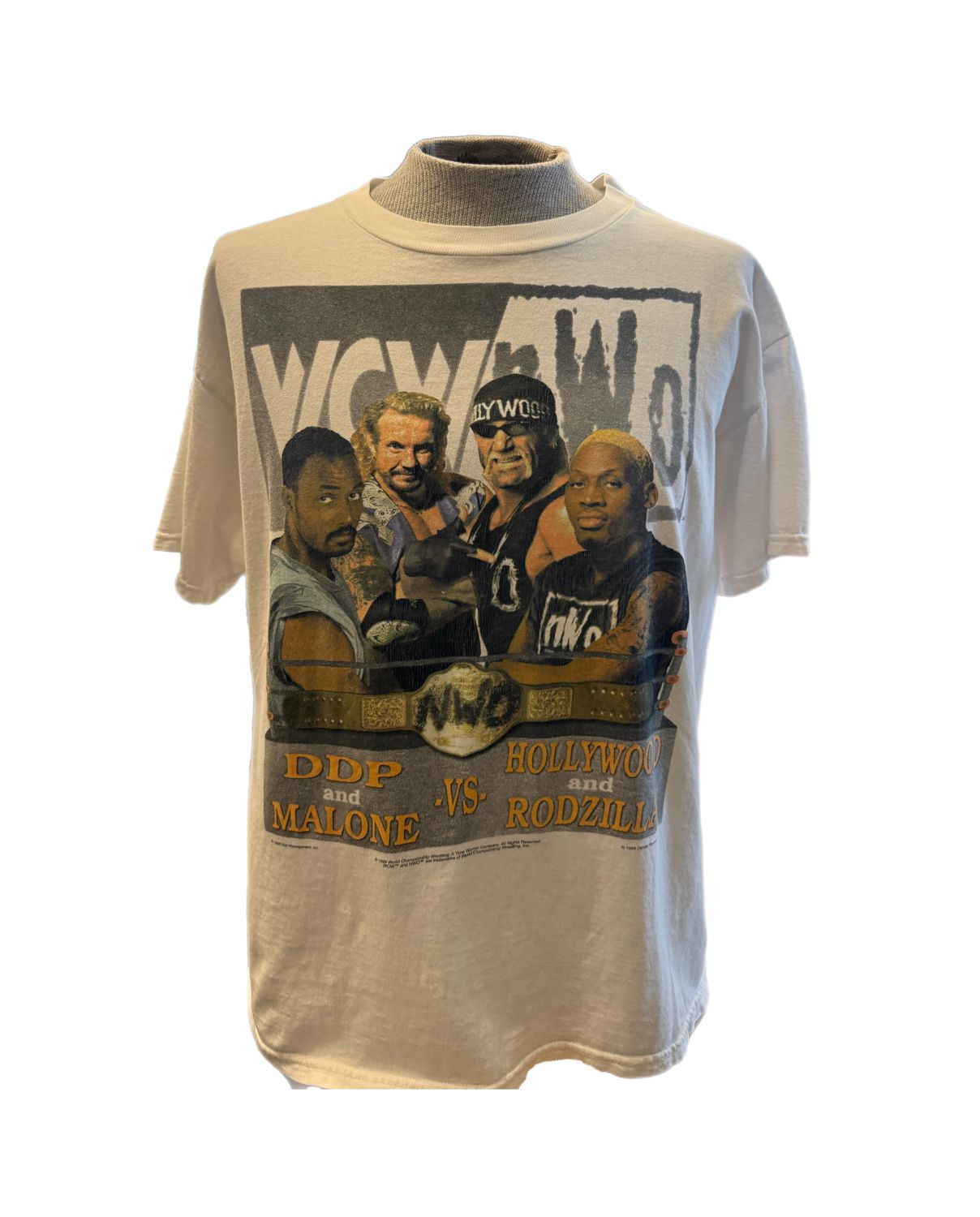 '98 NWO WCW Rodman/Malone tee sz. L