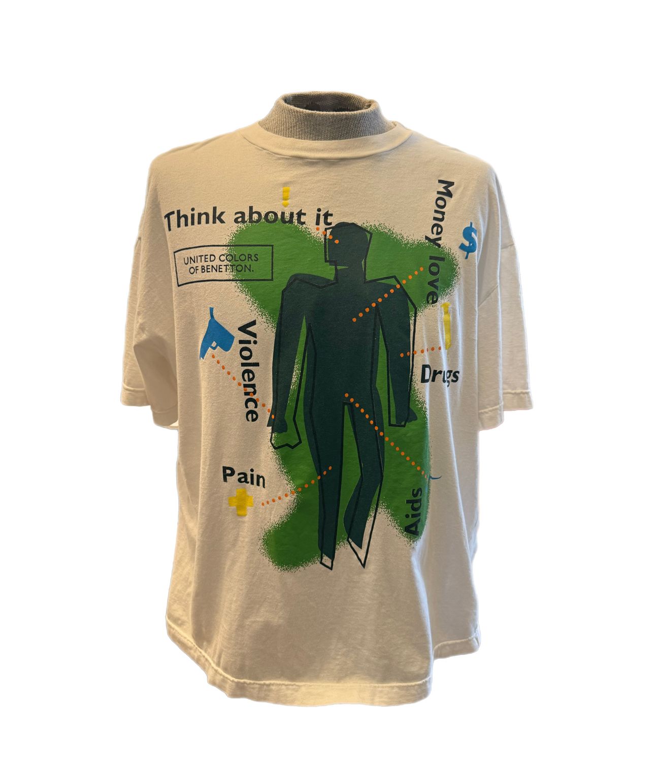 Bennetton 'Think About It" tee sz. XL