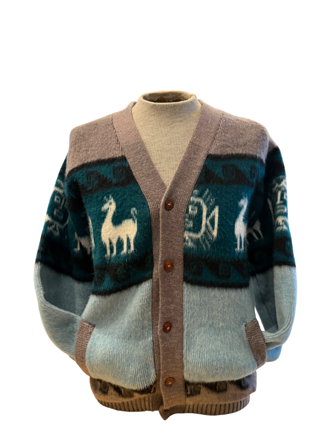 Inca Llama Cardigan Wool sz. L