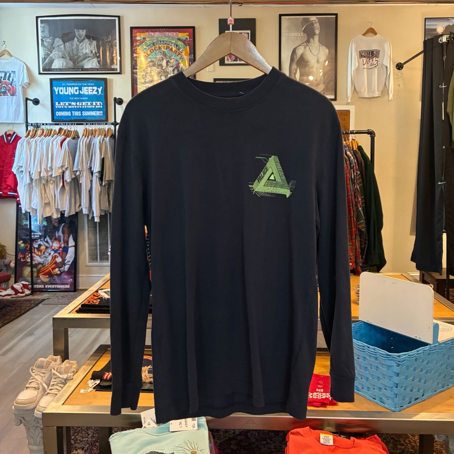 Palace Navy L/S Tee sz. S