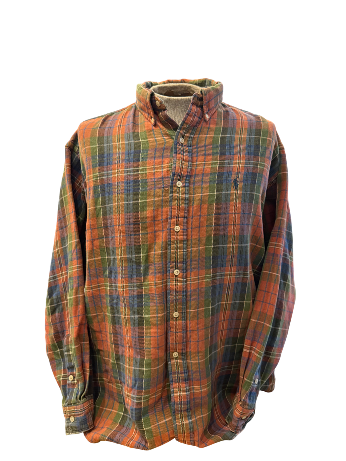 Polo Flannel Blue/Orange sz. XXL