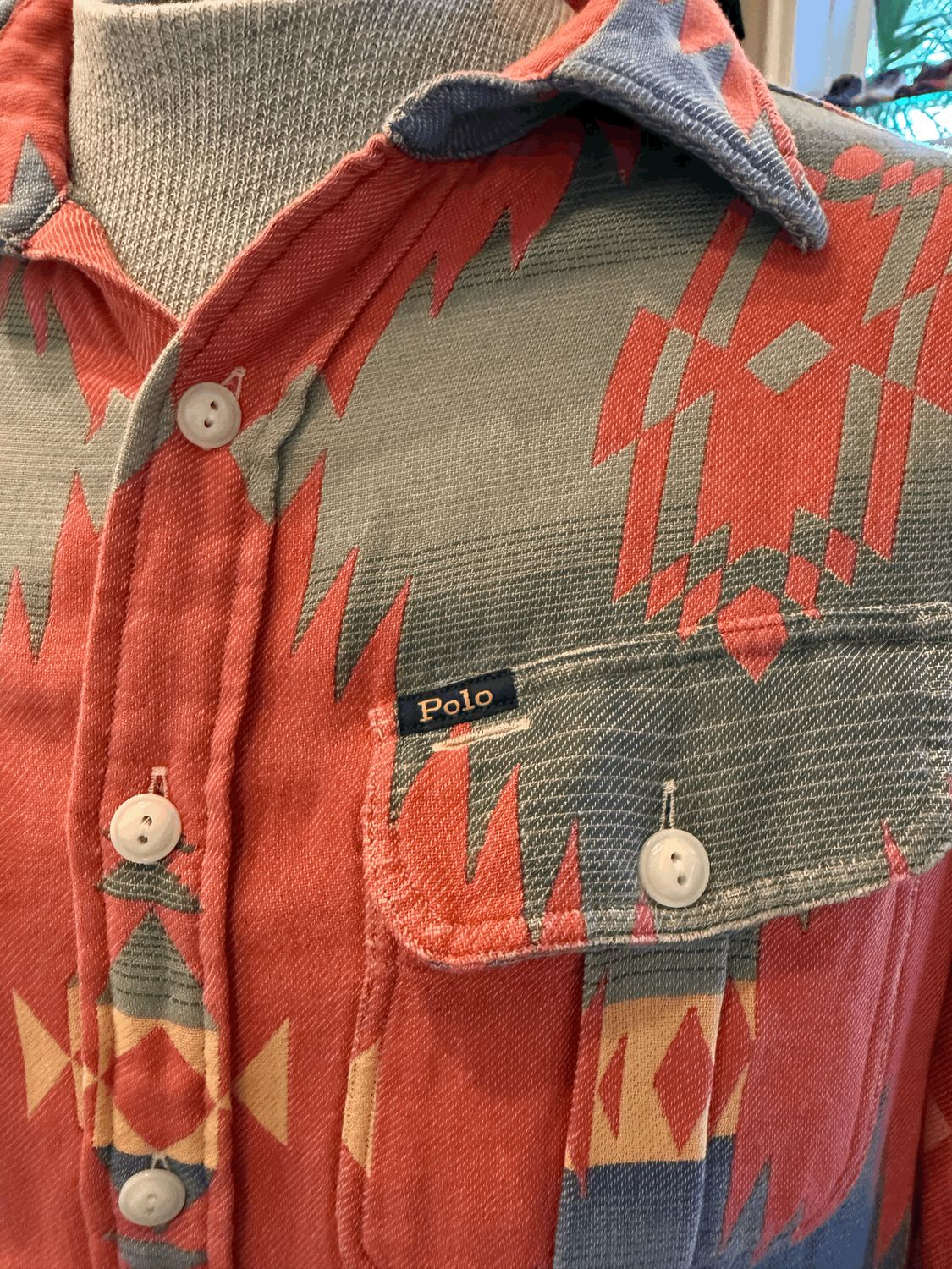 Polo Aztec Button Up sz. M