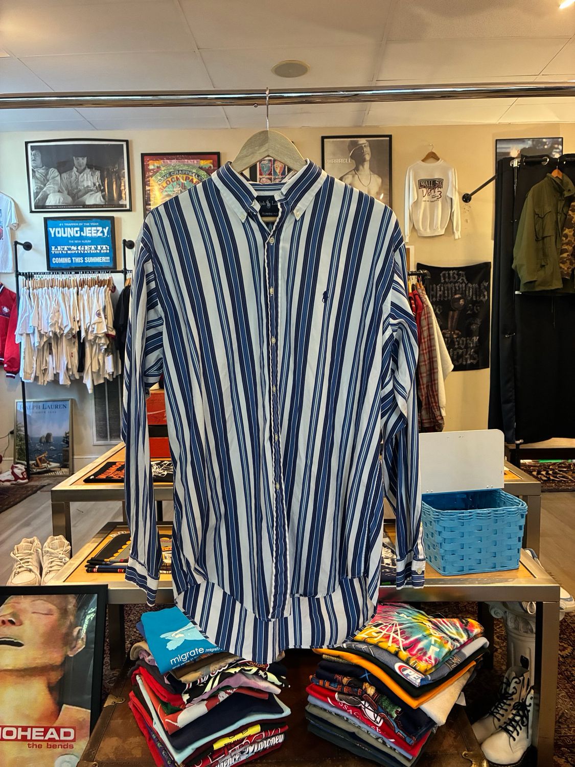 Polo “Classic Fit” Striped Button Up sz. L