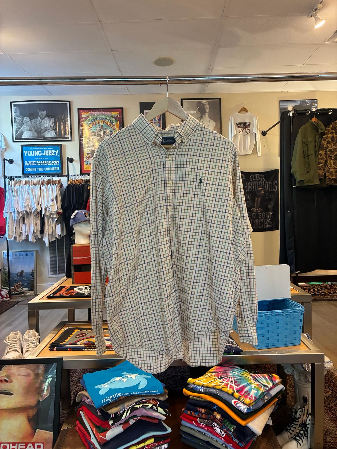 Polo Checkered Button Down sz. L