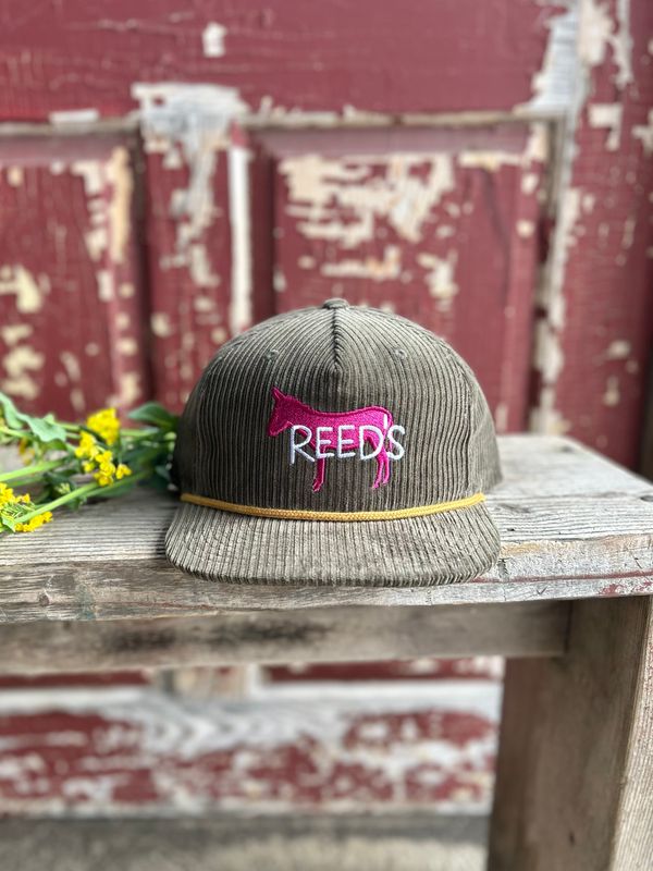Green Corduroy Violet Hat