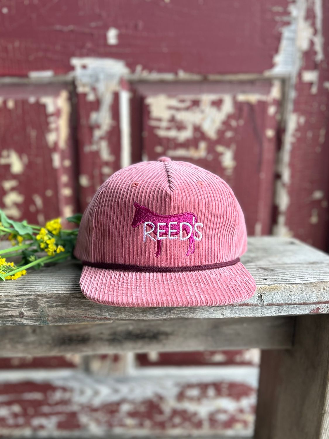 Pink Corduroy Violet Hat