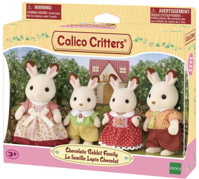 Calico Critters Chocolate Rabbit Family