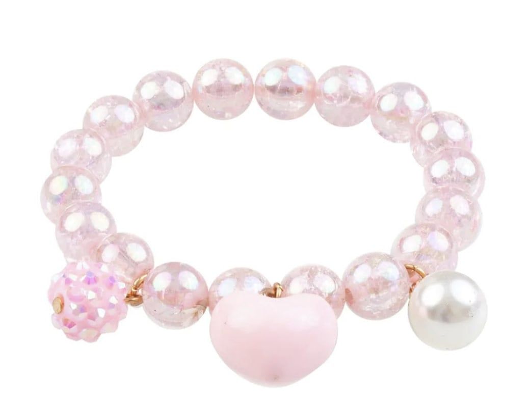 Pink Heart Bobble Bracelet