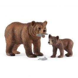 Grizzly Bear Mother with Cub RET
