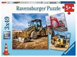 Diggers at Work 3x49pc Puzzle
