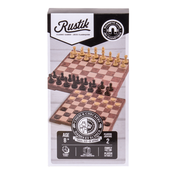 Rustik Peach Wood Magnetic Folding Chess