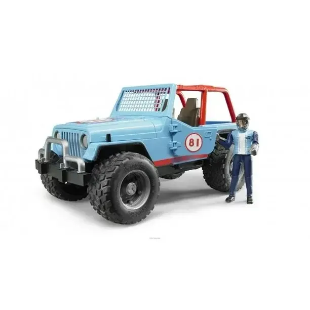 Blue Off Road Jeep with Driver