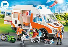 Ambulance with Flashing Lights