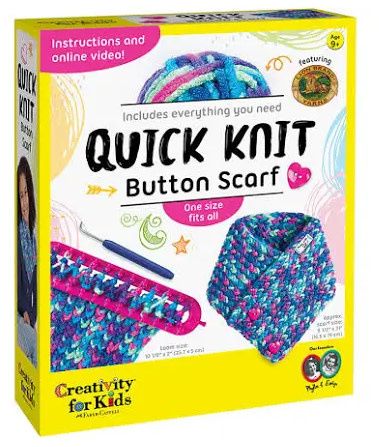 Quick Knit Button Scarf