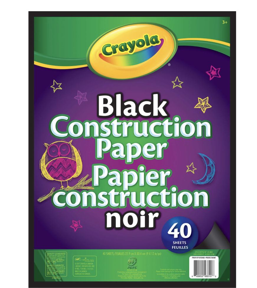 Black Construction Paper 40ct