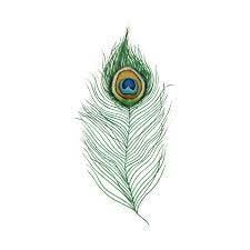 Peacock Feather Tattoo Pair