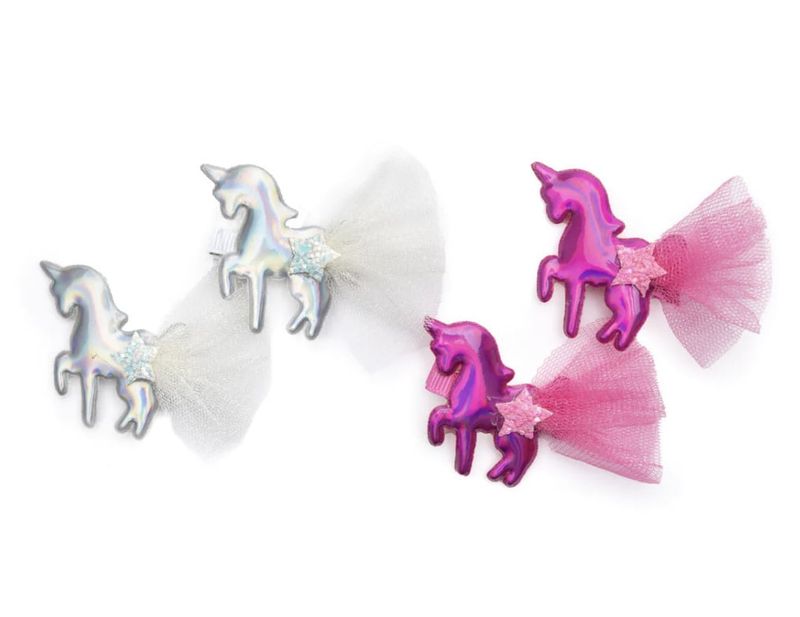 Iridescent Unicorns Hair Clips
