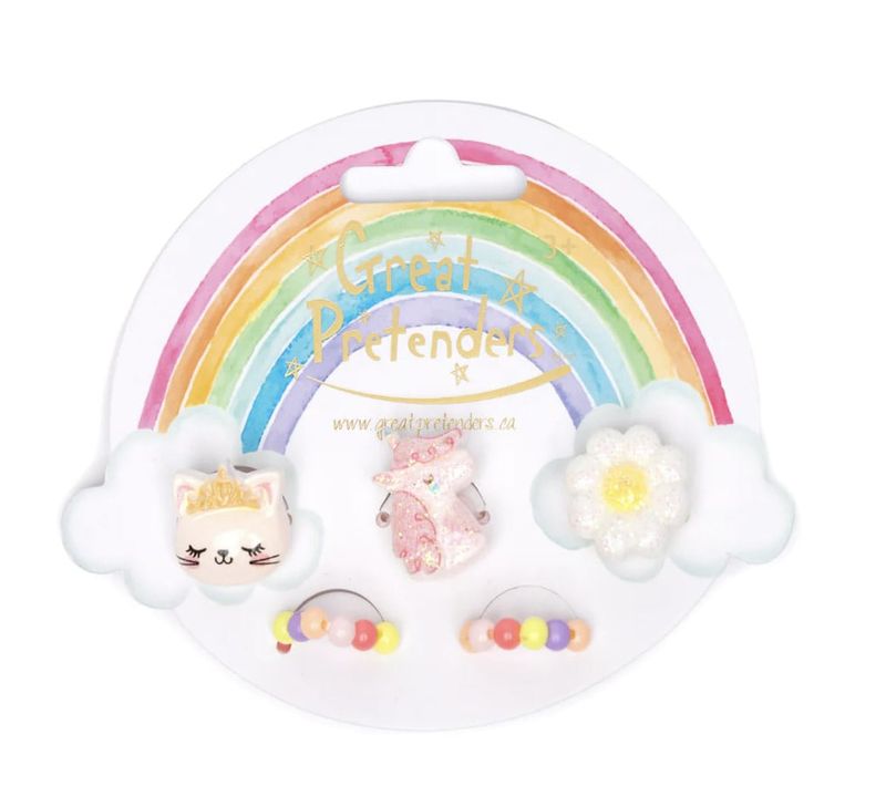 Flower, Kitty , Unicorn Elastic Ring Sets