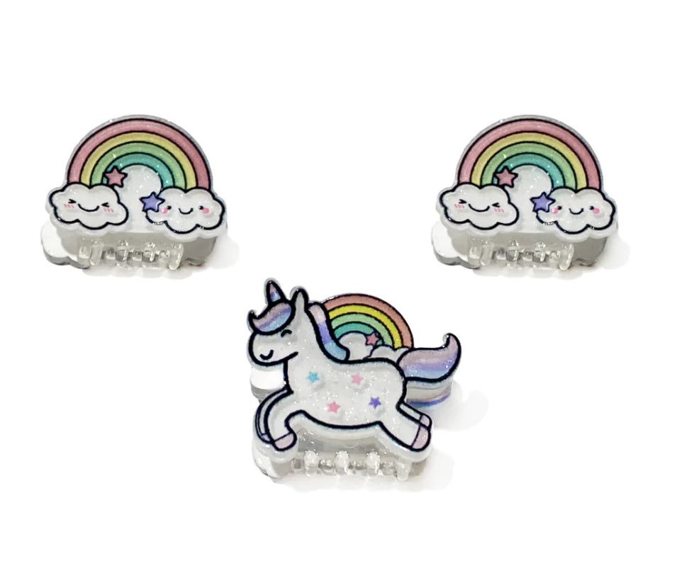 Unicorn Rainbow Mini Hair Clips