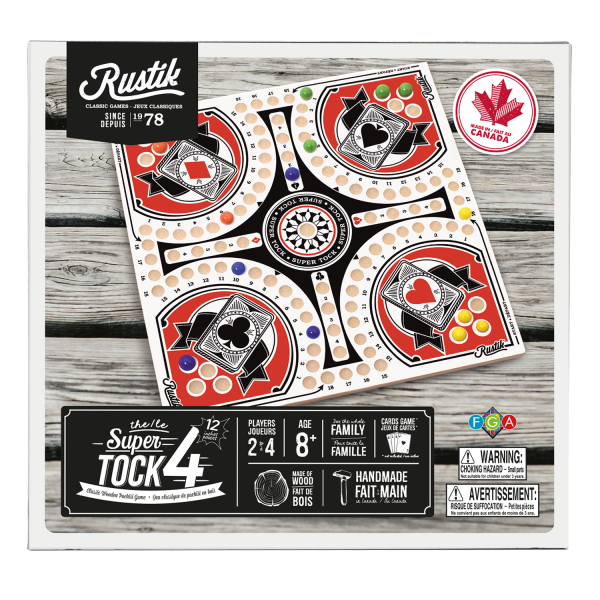 Rustik  4 Player Tock/Parchisi Game 15"