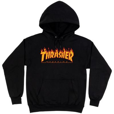 Thrasher Flame Logo Hood - Black