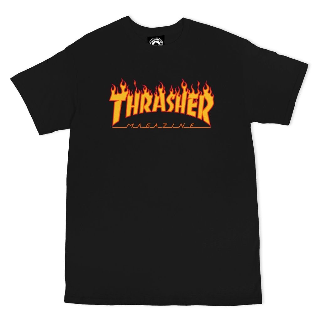 Thrasher Flame Logo Tee - Black