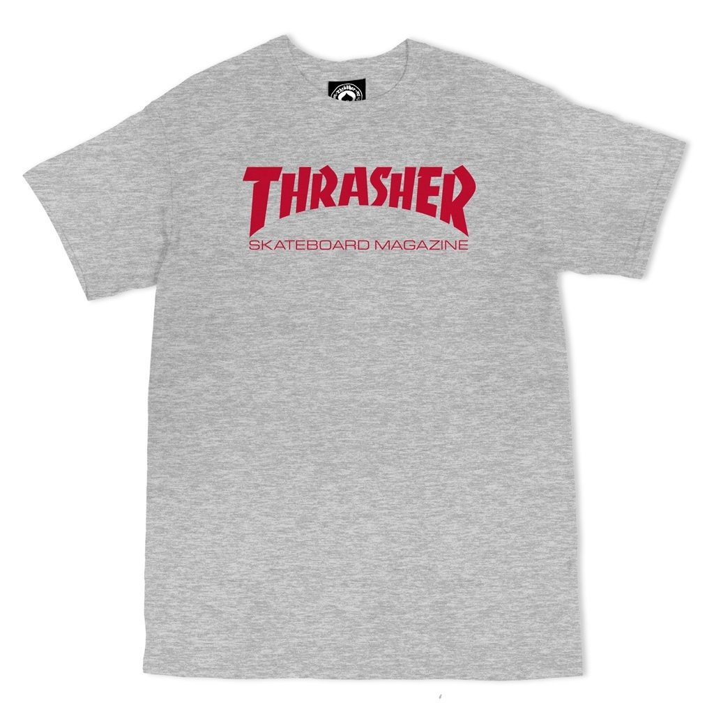 THRASHER SKATE MAG TEE GRY/RED